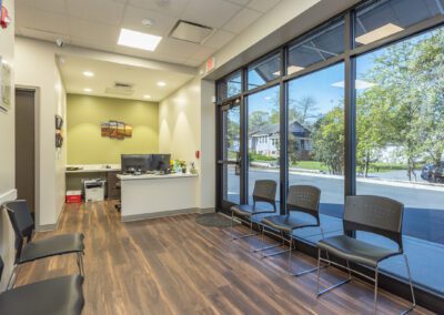 Modern waiting room in the new office building