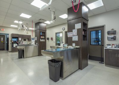 A spacious room featuring a sink and counter